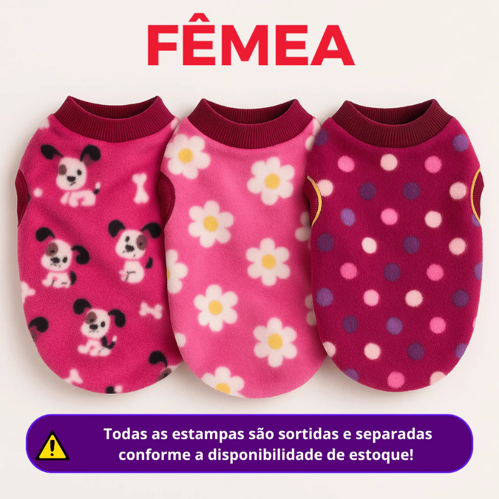 Kit 3 Roupinhas Soft Inverno Para Cachorro Pet Pequeno Porte a Grande Porte Roupa Inverno 100% Soft
