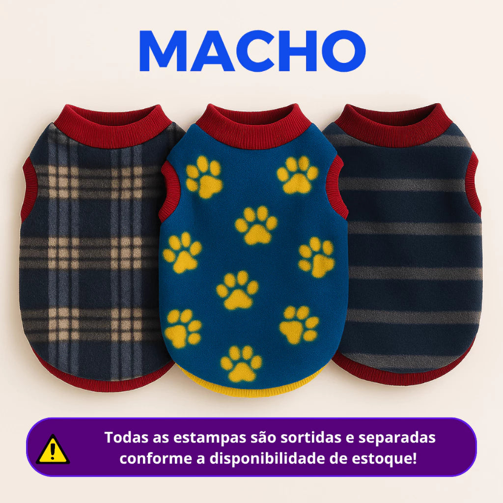 Kit 3 Roupinhas Soft Inverno Para Cachorro Pet Pequeno Porte a Grande Porte Roupa Inverno 100% Soft