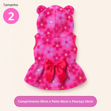 Roupa Roupinha Vestido Inverno Frio Soft para Cachorro e Gato Inverno Diversas Estampas